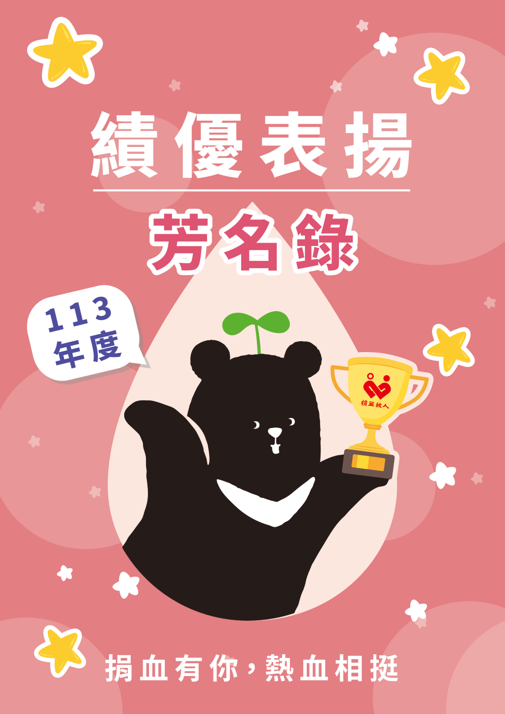 113年度高雄捐血中心捐血績優表揚芳名錄